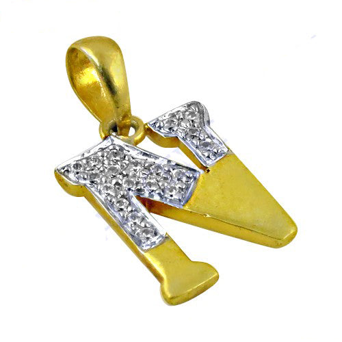 gold plating Diamond Letter Pendant for Women | Initial Jewelry Gift
