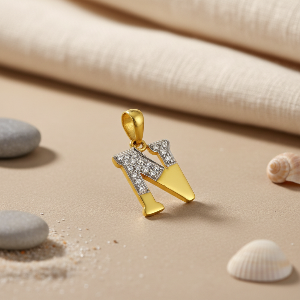 gold plating Diamond Letter Pendant for Women | Initial Jewelry Gift