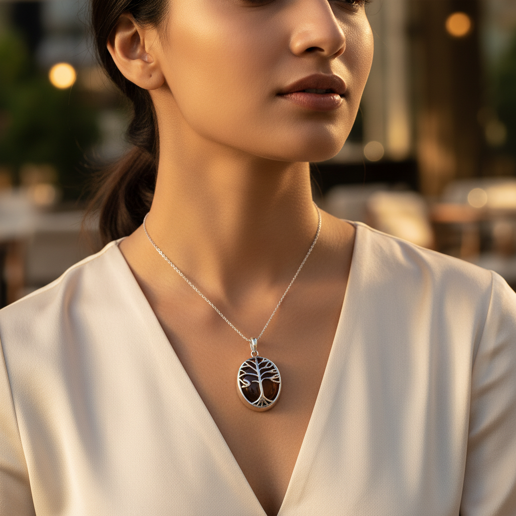 925 Silver Tree of Life Pendant for Women | Gemstone Jewelry