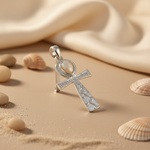 Load image into Gallery viewer, 925 Silver Ankh Pendant with Moonstone | Egyptian Jewelry
