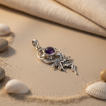 Load image into Gallery viewer, 925 Silver Fairy Pendant with Amethyst Stone for Women
