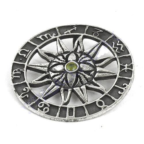925 Silver Zodiac Pendant with Gemstone | Astrology Jewelry