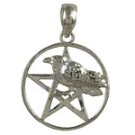 将图像加载到图库查看器中， 925 Silver Raven Pentagram Pendant for Women | Gothic Jewelry
