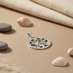 Load image into Gallery viewer, 925 Silver Pentagram Deer Pendant | Green Gemstone Jewelry
