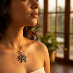 将图像加载到图库查看器中， 925 Silver Celtic Sun Pendant for Women | Gemstone Jewelry
