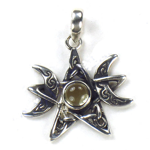 925 silver celtic sun pendant for women | gemstone jewelry