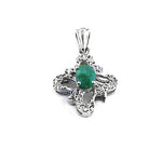将图像加载到图库查看器中， Emerald Cross Pendant | 925 Sterling Silver Necklace | Women's Gift
