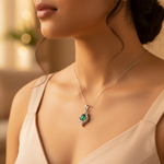 将图像加载到图库查看器中， 925 Silver Emerald Pendant for Women | Gemstone Jewelry

