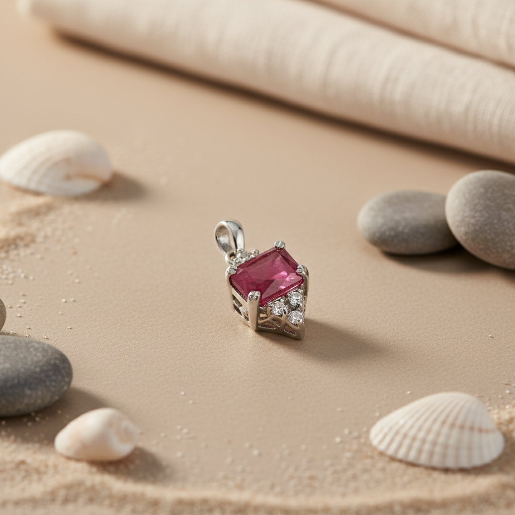 925 Silver Ruby Pendant for Women | Gemstone Jewelry Gift