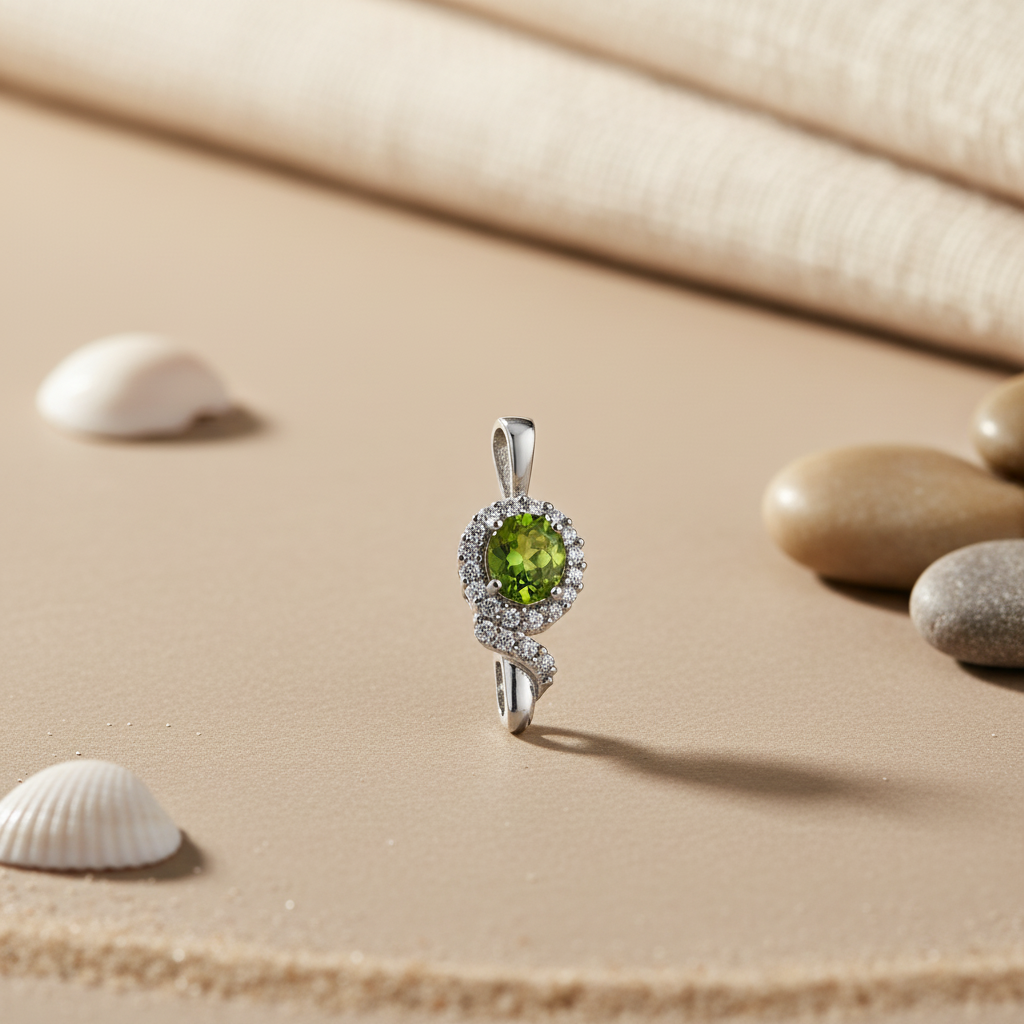 925 Silver Peridot Pendant for Women | Gemstone Jewelry