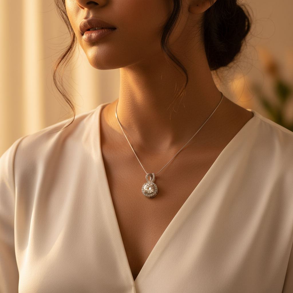 925 Silver Cubic Zirconia Pendant for Women | Daily Wear