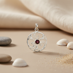 将图像加载到图库查看器中， 925 Silver Celtic Pendant with Garnet | Women's Jewelry Gift
