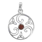 将图像加载到图库查看器中， 925 Silver Celtic Pendant with Garnet | Women's Jewelry Gift
