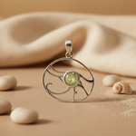 将图像加载到图库查看器中， 925 Silver Green Gemstone Pendant | Openwork Design | Gift
