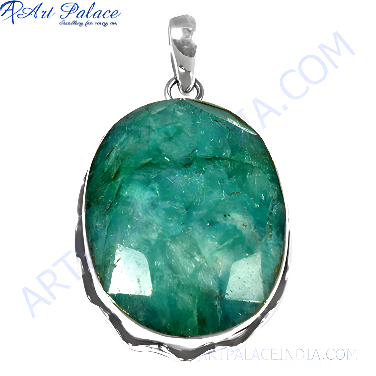 Emerald pendant necklace in sterling silver featuring a vibrant green gemstone, a great gift for women