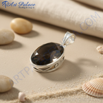 Load image into Gallery viewer, 925 Silver Smoky Quartz Pendant for Women | Gemstone Jewelry
