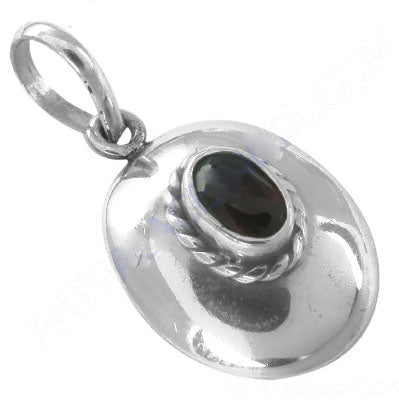 925 Silver Black Gemstone Pendant Necklace for Women