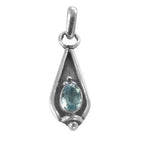 将图像加载到图库查看器中， 925 Silver Blue Topaz Teardrop Pendant for Women | Gemstone Jewelry

