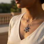 Load image into Gallery viewer, 925 Silver Multi-Gemstone Flower Pendant for Women | Gift Jewelry
