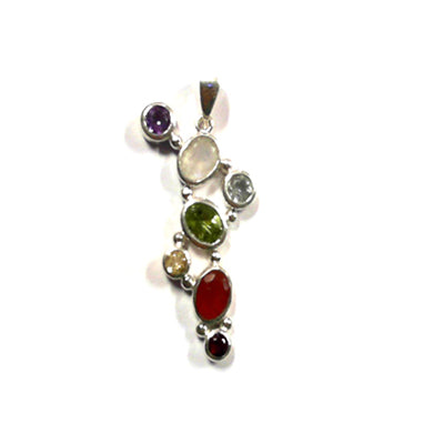925 silver multi gemstone pendant for women | colorful gemstone jewelry