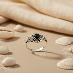 将图像加载到图库查看器中， 925 Sterling Silver Black Onyx Ring for Women | Gift Jewelry
