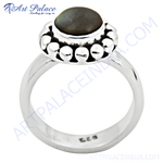Load image into Gallery viewer, 925 sterling silver ring with a dark grey gemstone, perfect for women&#39;s daily wear
