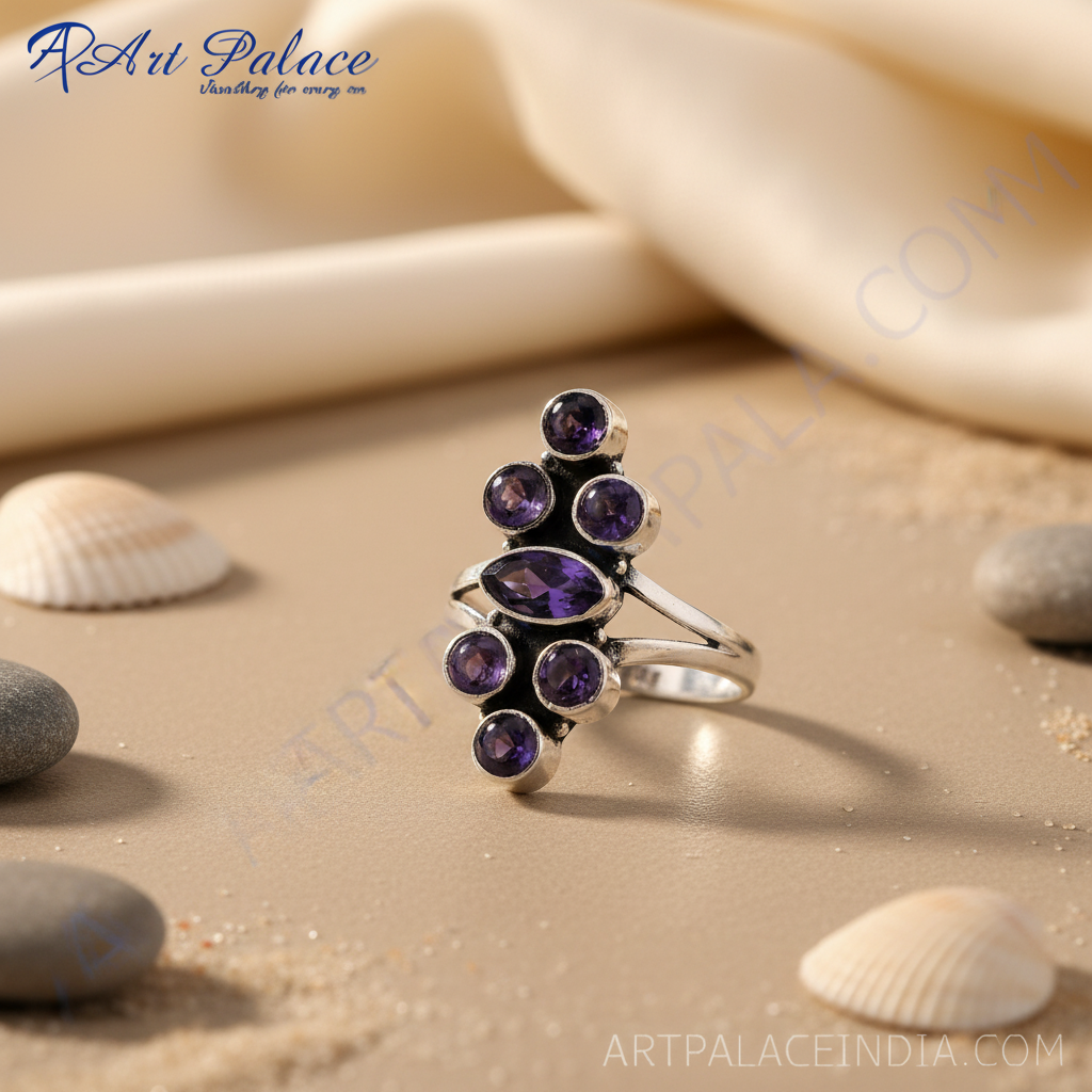925 Silver Amethyst Ring for Women | Gemstone Jewelry