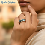 Load image into Gallery viewer, 925 Sterling Silver Ring with Blue Gemstones | Women&#39;s Jewelry
