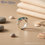 Load image into Gallery viewer, 925 Sterling Silver Ring with Blue Gemstones | Women&#39;s Jewelry
