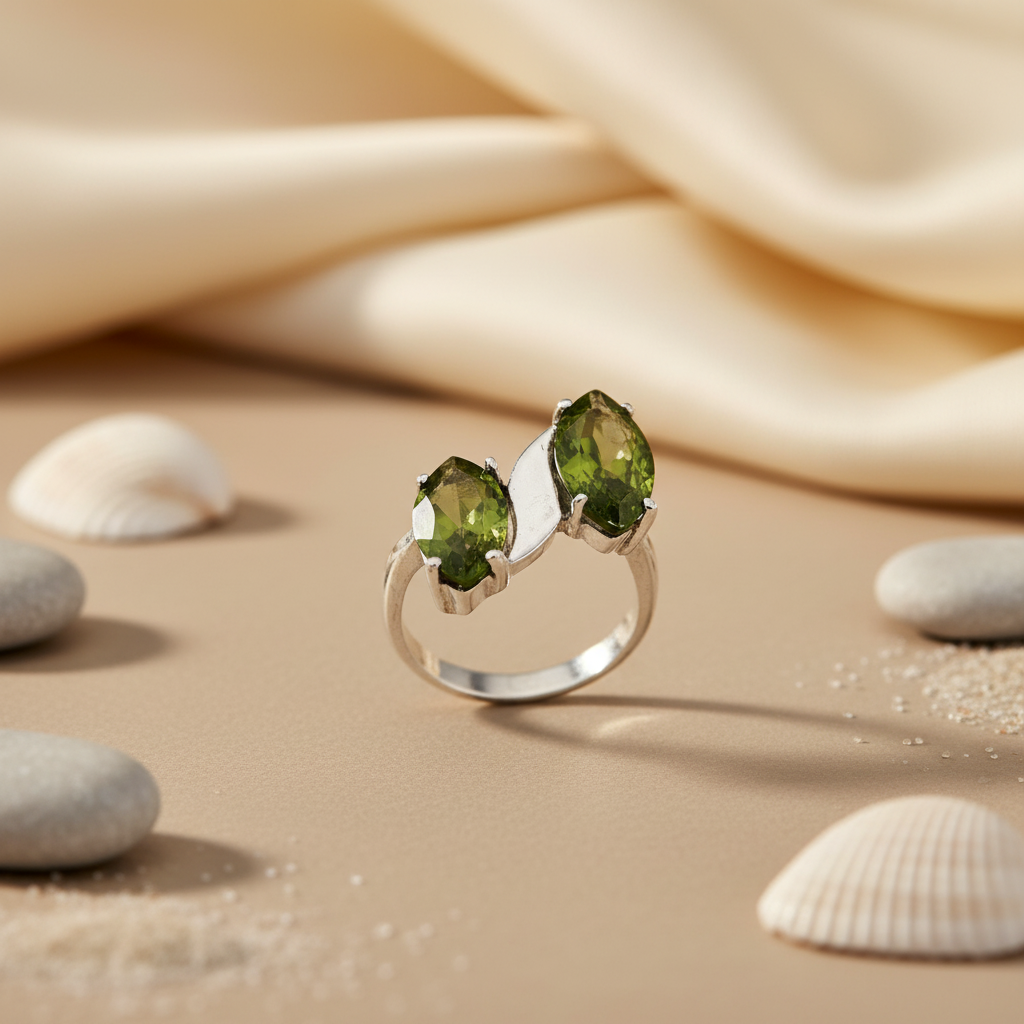 925 Silver Peridot Ring for Women | Gemstone Jewelry