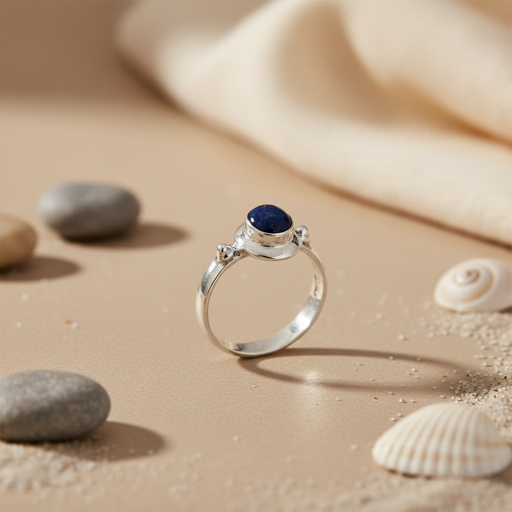 925 Silver Lapis Lazuli Ring for Women | Gemstone Jewelry