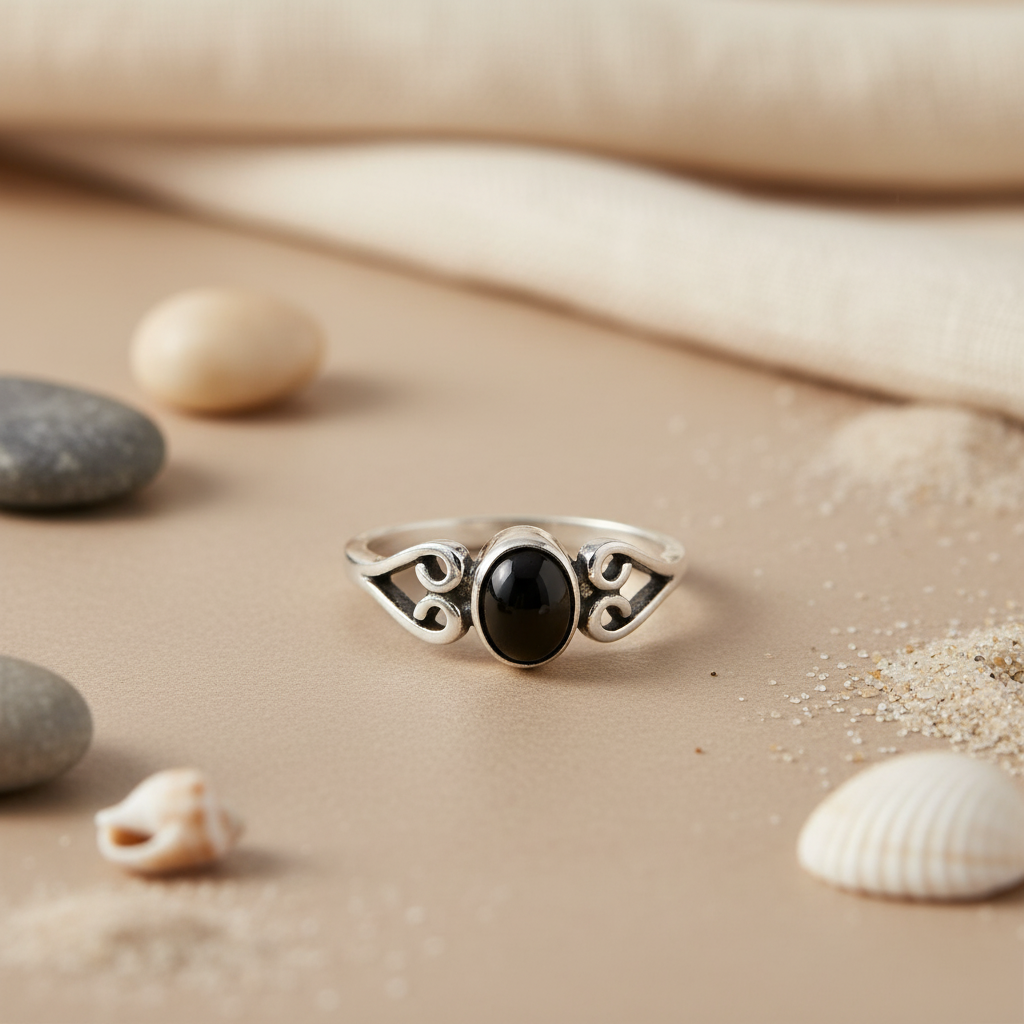 925 Silver Onyx Ring for Women | Gemstone Jewelry