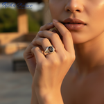 Load image into Gallery viewer, 925 Sterling Silver Ring with Brown Stone | Men&#39;s Jewelry
