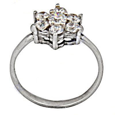 Silver Cubic Zirconia Cluster Ring for Women | Wedding Gift