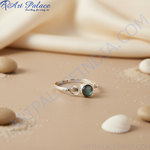 Load image into Gallery viewer, 925 Silver Green Gemstone Ring for Women | Daily Wear
