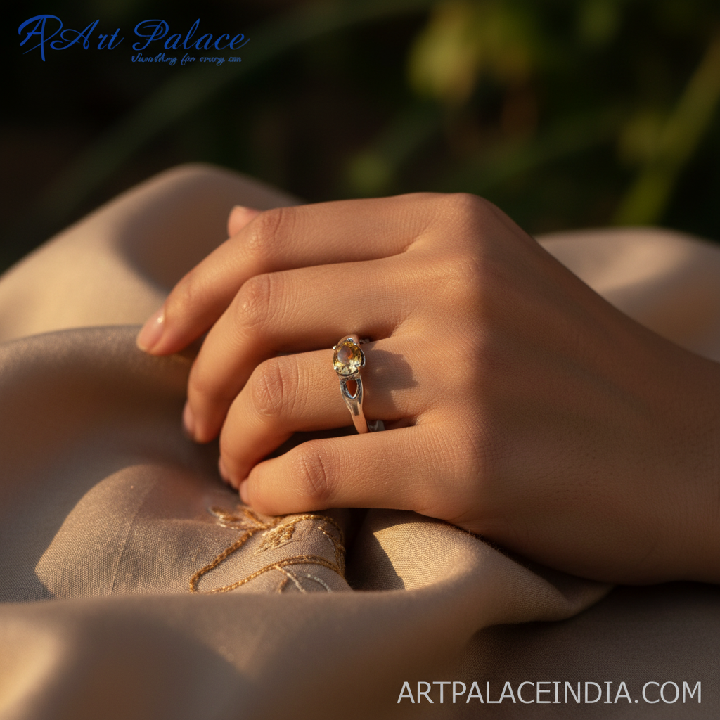 925 Silver Citrine Ring for Women | Gemstone Jewelry