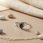 将图像加载到图库查看器中， 925 Silver Amethyst Ring for Women | Gemstone Jewelry Gift

