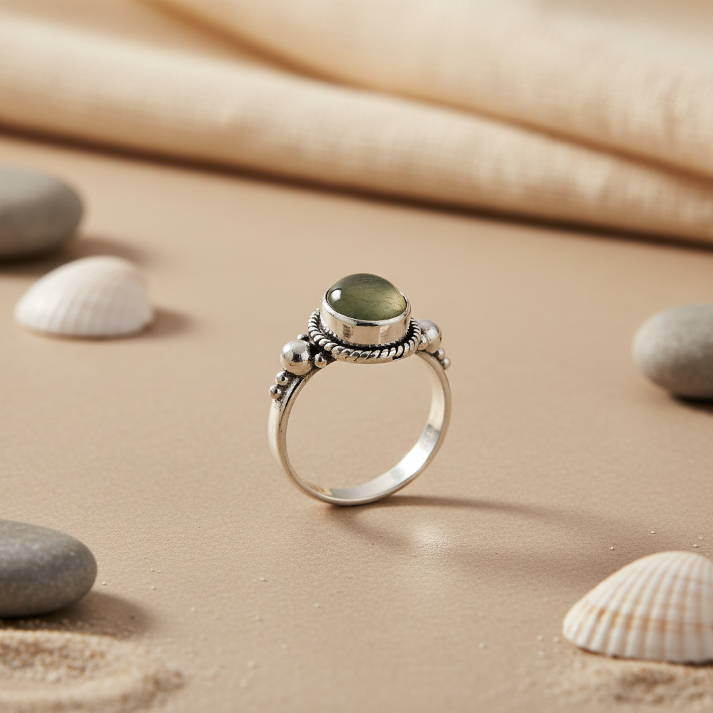 925 Silver Green Gemstone Ring for Women | Gift Jewelry