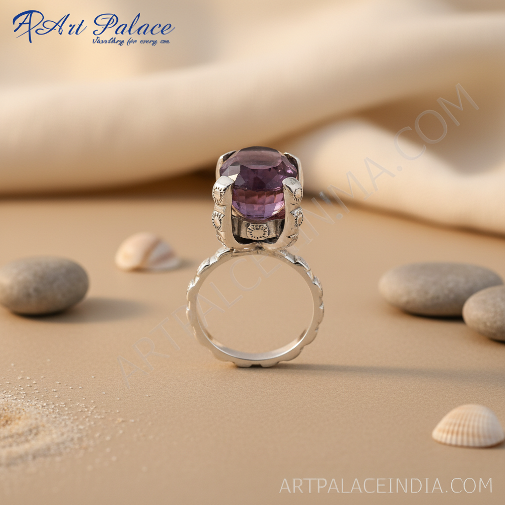 925 Sterling Silver Amethyst Ring for Women | Gemstone Jewelry