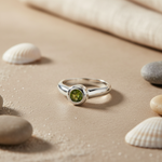 Load image into Gallery viewer, 925 Silver Green Gemstone Ring for Women | Daily Wear
