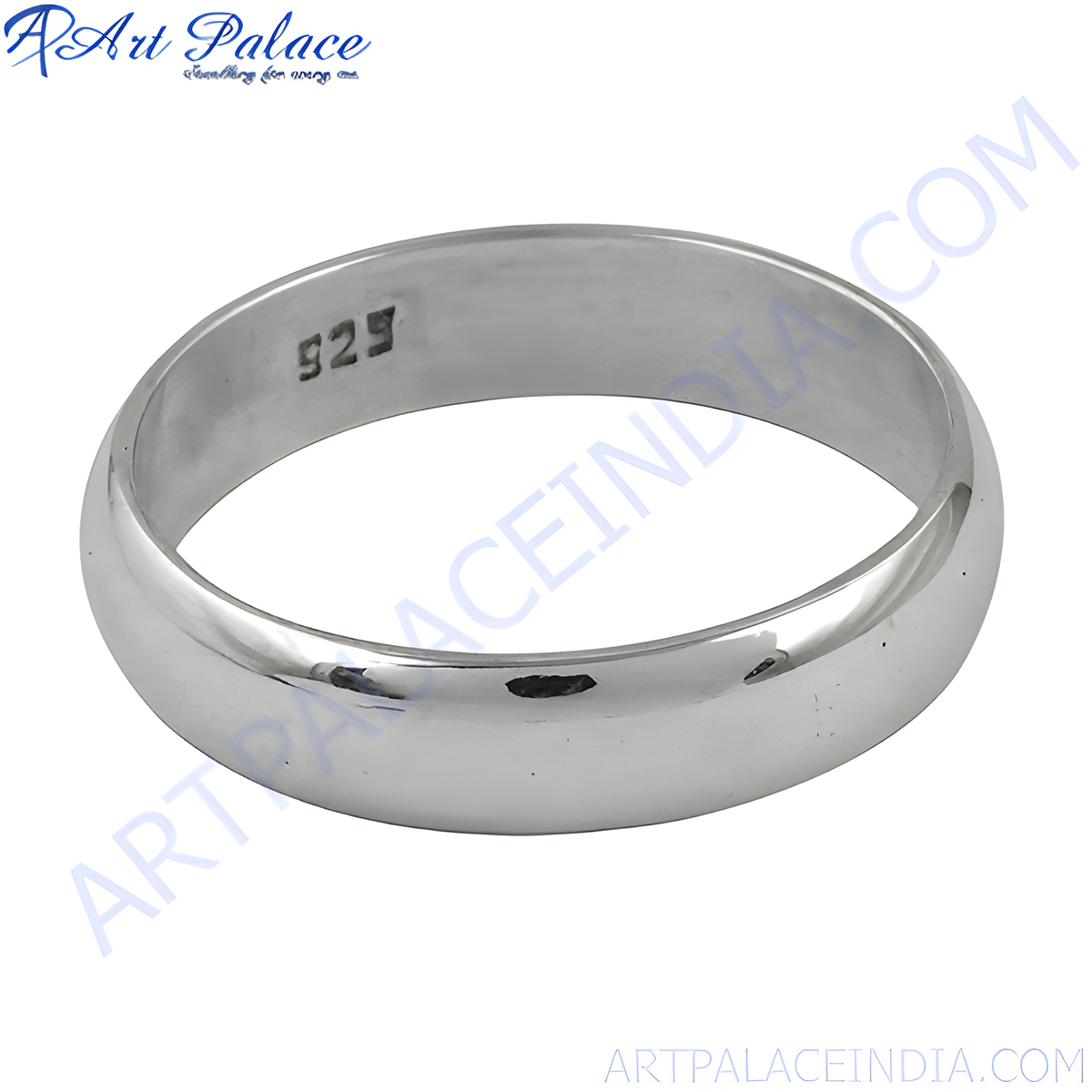 A polished 925 sterling silver plain band ring, perfect for everyday wear and a minimalist style