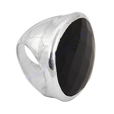 Silver Onyx Gemstone Ring for Men | Black Stone Jewelry