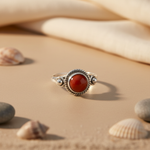 将图像加载到图库查看器中， 925 Silver Coral Ring for Women | Gemstone Jewelry Gift
