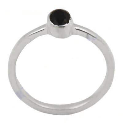 925 Silver Black Gemstone Ring for Women | Minimalist Jewelry