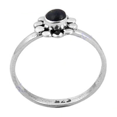 925 Silver Black Onyx Flower Ring for Women | Daily Wear Gift