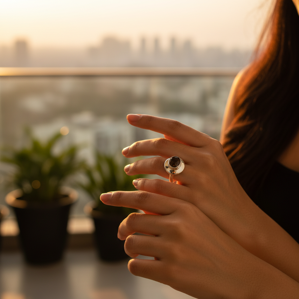 925 sterling silver ring with gemstone for women | gift