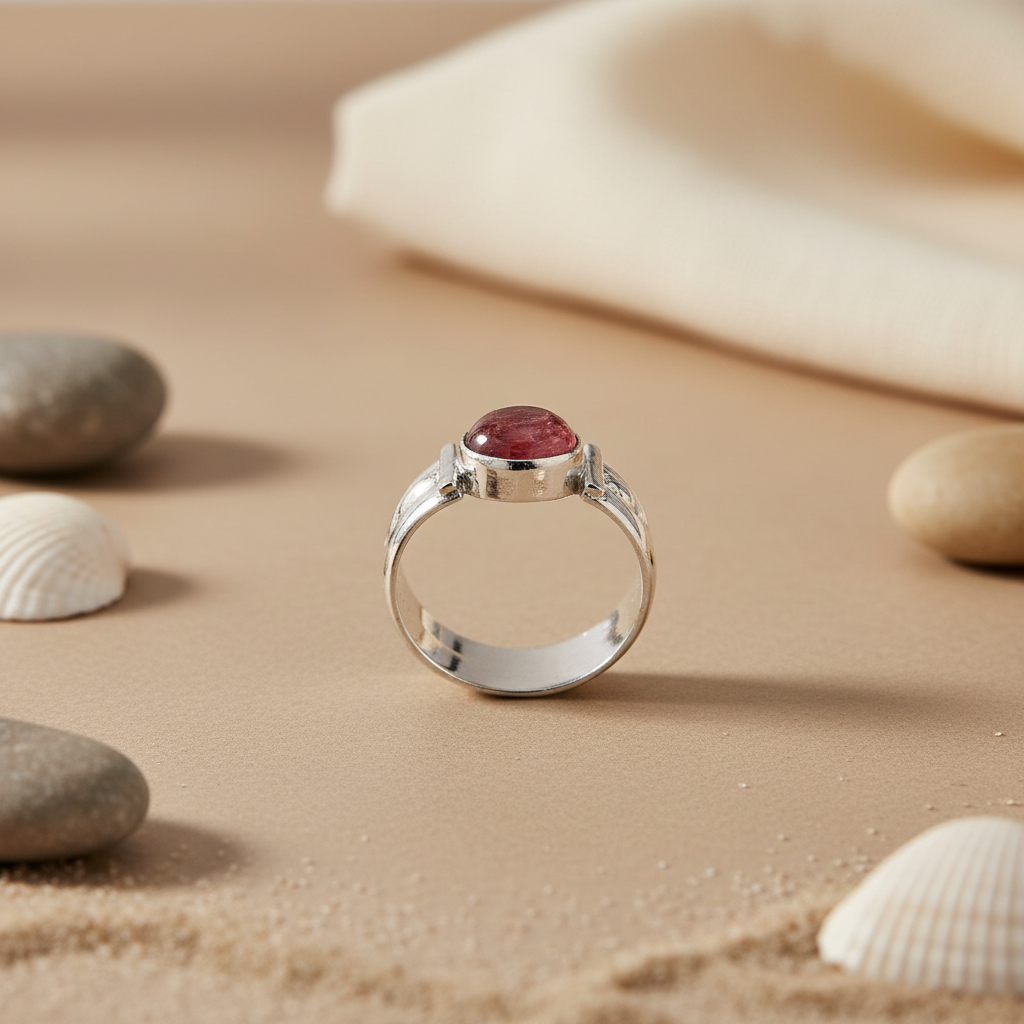 925 Silver Red Gemstone Ring for Women | Daily Wear Jewelry