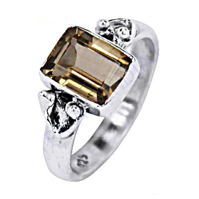 925 silver smoky quartz ring for women | gemstone jewelry gift