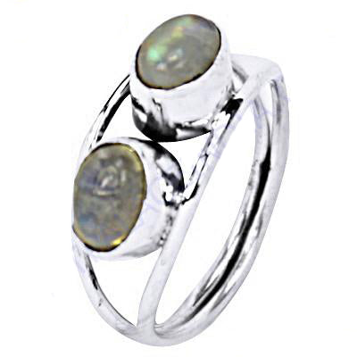 925 sterling silver double stone ring for women | gift jewelry