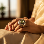 Load image into Gallery viewer, 925 Silver Green Gemstone Ring for Women | Statement Jewelry
